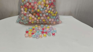 250grams (est.475pcs) 10mm Transparent Candy Color Acrylic Beads  Bubble Round Beads for Bracelet Necklace Keychain DIY Crafts