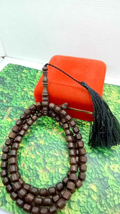 Tasbih Kayu Galih Asem Motif Marjan Benang Nilon A71