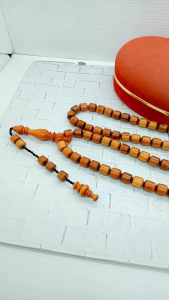 Tasbih kayu Raja Merah Agatis Motif Marjan A63