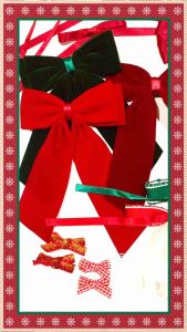 กิ๊บติดผม โบว์ติดผม ผ้ากํามะหยี่ ผ้าริบบิ้น สีแดง โบว์คริสต์มาส🎀🍒🎄✨