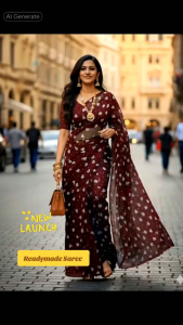 (ReadyStock) Readymade Sarees fully stitched and Unstitch Blouse Material Attached
