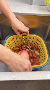 Rổ nhựa đựng đồ Vuông Combo 6 món rổ nhựa ráo nướcbộ rổ nhựa kèm chậu 6 món