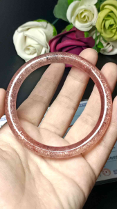 (certificate) Strawberry Starlight Quartz Bangle 57mm (证书)草莓晶星光超闪片草莓晶手镯57MM