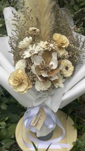 ช่อดอกไม้ ดอกไม้แห้ง ช่อดอกไม้สีขาว กระเป๋าเงินเพื่อกระดูกและมินิมอล - 30 ปริมาณ