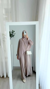 Desain Gamis Modern: Gamis Salma Ribb Knit Premium