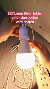E27 10M Extension Cord with Switch Lamp Holder LED Bulb Socket Flat Plug Flexible Cable