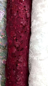 DESAIN 2! BAHAN/KAIN TILLE SPINGGLE 3D BUNGA SATIN