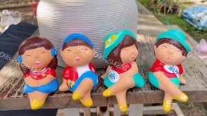 ตุ๊กตาเซรามิก ตกแต่งสวน ขนาดใหญ่ ตุ๊กตาดินเผา นั่งห้อยขาสั่งซื้อ1ได้2ตัว(พร้อมส่ง)