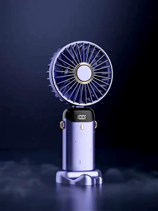 Kipas Angin Mini Portable Usb 20000 mAh Kipas Lipat / Leher 5-Speed Wind LED Display Dengan Aromaterapi