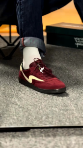 COD// RAINGEL - Sepatu Kasual Lokal - FORT - Maroon - Sneakers Trendy Skena Pria Wanita Bahan Suede Kokoh Kuat Berkualitas