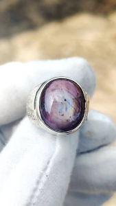 Natural Untreated Afghanistan Ruby Star 22.10 carat silver yinyang ring