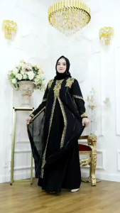 Gamis Abaya Turkey Jersey Mix Ceruty Terbaru Rose Gold