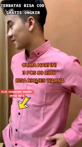 Kemeja Pria Casual Fashionable Lengan Panjang Premium Kualitas Distro Kasual Solid Multi Warna Pilihan
