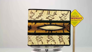Dompet Kulit Pari kombinasi kulit biawak Motif Harimau Macan Diamond