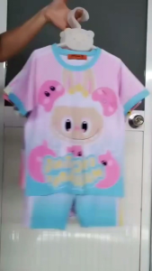 12-45kg Đồ bộ bé gái quần ngố áo tay ngắn thun lạnh in 3D họa tiết hoạt hình siêu cưng