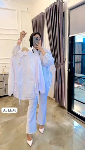 FASHION WANITA ATASAN BLUESE KAMEJA CATON  KATBOL POLOS SLIMFIT PREMIUM IMPORT MODEL KOREA-GEMBUL FASHION
