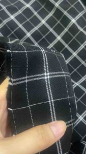 Vải Cotton Hàn sọc Caro màu Đen (khổ1m5)dày mềm co dãn nhẹ_may đầm váyáo kiểuchân váyquầnvestsét thiết kế...thời trang