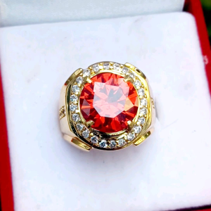 CINCIN BATU PAPARACA BULAT CUTTING MEWAH DAN ELEGAN