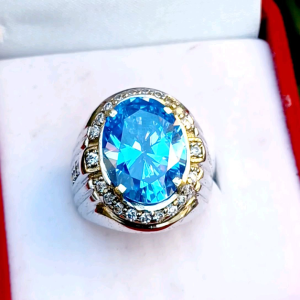 CINCIN BATU BLUE TOPAS SWISS OVAL CUTTING HIGH QUALITY