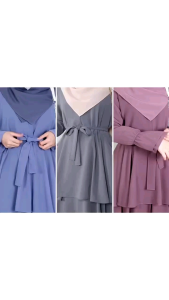 Gamis Perempuan Mewah Elegan Arbia Dress Bahan Ceruty Babydoll Fullpuring Busuy Friendly Ukuran M L dan XL