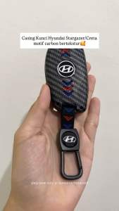 Casing Remote Kunci Mobil Hyundai Stargazer creta motif carbon bertekstur