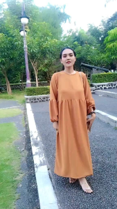 Midi Dress Anya Bahan Crinkle Airflow: Dress Wanita Terbaru Kekinian