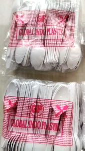 Sendok Stg Susu Isi 100pcs / Sendok Teh Susu / Sendok Pudding Jelly Putih Susu