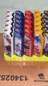 [Combo 5 Cái] Bật Lửa Khò Tia Xanh Mini – Vỏ Kim Loại Họa Tiết Hoạt Hình Na Tra – Bơm Gas Lại Được