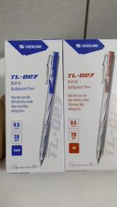 Combo 6/10/20 Bút bi Thiên Long TL-027 mực xanh/đỏ/đen ngòi 0.5mm nét viết đều dành cho học sinh văn phòng