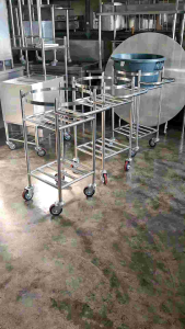 CMS รถเข็นเก็บจาน และเศษอาหาร สําหรับร้านอาหาร หรือโรงอาหาร แบบใส่กาละมังกลม ขนาด เส้นผ่านศูนย์กลาง 60 ซม. สูง 30 ซม.