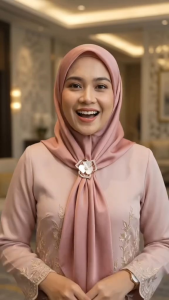 The Brooch Factory 1pc Kerongsang Klip Tudung Premium Rose Crystal Clip Brooch Hijab Muslimah K3555