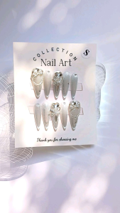 Móng tay thiết kế Nail box mắt mèo bạc mã số AB11