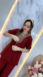 setelan wanita terbaru kekinian viral / setelan sultan wanita dewasa lengan pendek terbaru 2023/ one set Sultan terbaru 2023 / baju wanita busui terbaru