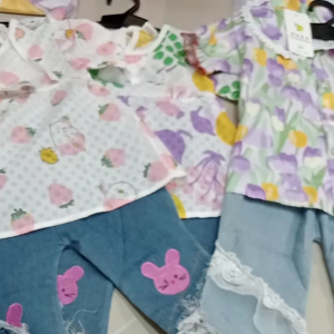 Baju Setelan Jeans Anak Perempuan Import 1-5 Tahun