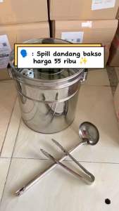 DANDANG BAKSO STAINLES TUTUP KACA 22 LENGKAP CENTONG CAPIT MURAH