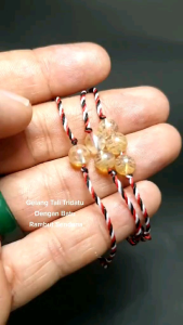 Gelang tridatu Rambut Sadana Dan Rose Quartz (rezeki dan Asmara)
