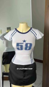 Star 58 Top Y2k Short Sleeve Streetwear Womenswear