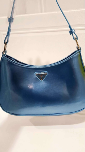 Premium Metallic Blue Shoulder Bag Wanita | Elegant Underarm Bag | Fashion Handbag