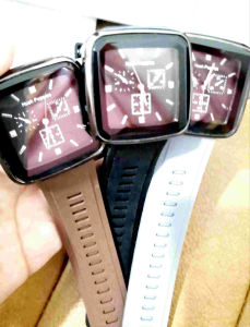 Jam Tangan Analog Wanita Pria Hush Puppies Kotak Segi Jam Tangan Sport Rubber Silikon Elegan Sport Fashion Watch Gaya Korea