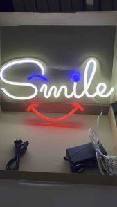 ป้ายไฟ ป้ายไฟร้าน ป้ายไฟตัวอักษร ป้ายไฟวิ่ง ป้ายไฟนีออน ป้ายหน้ายิ้ม ป้ายไฟled Smile 45x25cm