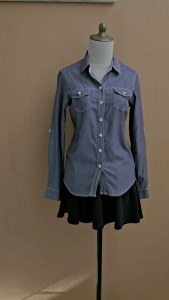 atasan kemeja wanita biru COOL TEEN cewek M lengan panjang kerja kuliah