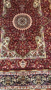 พรมพรีเมียม พรมเบลเยี่ยมทอแท้ๆ พรมเปอร์เซีย annas ART.SILK 100% VISCOSE ขนาด 100x140 cm สีแดงสวย เป็นพรมบาง