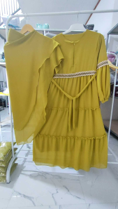 Gamis anak bahan ceruty pul puring 4 ukuran ada yg pake hijab beda variant