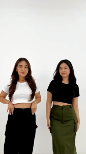 Celana Cargo Wanita Skirt Korean Style Katun Twill Premium