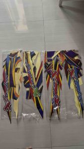 STIKER STRIPING LIS LES BODY HONDA SUPRA X 2004 HITAM BIRU