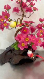 Gốc cây hoa đào nhựa bóng cao 40cm