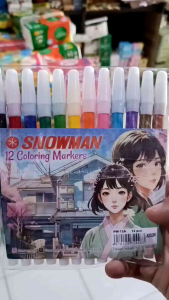 spidol kecil snowman set 12warna/pensil marker/spidol warna