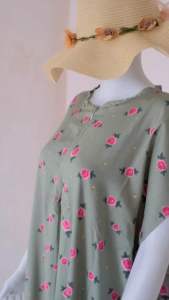 Daster Ruffle Jumbo Wanita Busui Motif Bunga Bunga Kekinian Bahan Rayon Premium Super Adem