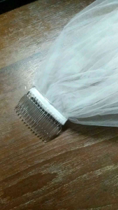 เวล แบบหวีเสียบผมเจ้าสาว ผ้าสีขาว