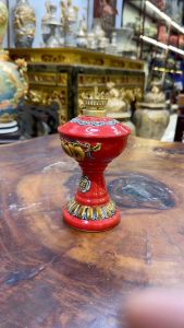 Đèn Dầu Gốm Sứ Đắp Nổi Bát Tràng Men Đỏ Đắp Nổi Đèn Dầu Thắp Ban Thờ Đèn Dầu Châm Hương